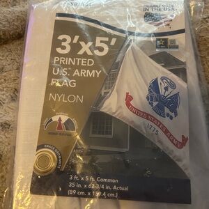 U.S. Army 3'x5' Printed Nylon Flag - White with Blue & Red Emblem